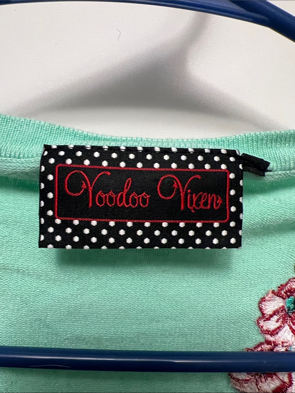 Voodoo vixen Womens Mint Green Embroidered Cardigan Jacket medium - Picture 4 of 5